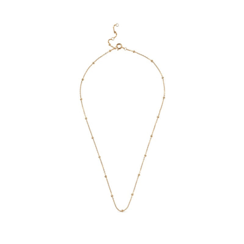 Beaded Chain halskæde i 18 karat forgyldt sølv fra Enamel Copenhagen 32–36 cm